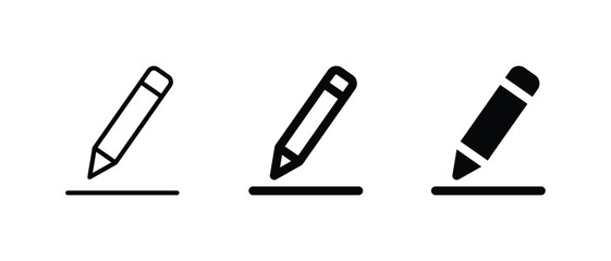 Pencil icon set  vector illustration for web, ui, and mobile apps