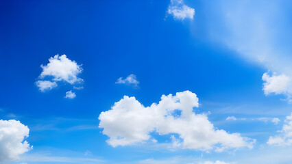 Naklejka na ściany i meble Tranquil Blue Sky: Serene Cloudscape Landscape