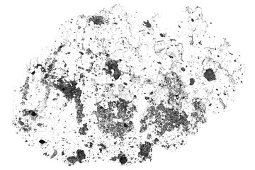 Cracked old weathered wall with a transparent PNG background macro