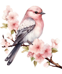 Cute and flurry bird sitting on a branch - 1