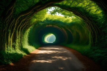 **wonder of nature - real tunnel of love, green trees-