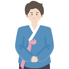 한복 입은 새해 명절 설날 일러스트