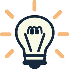 Light bulb icon vector isolated on white background. idea and inspiration concept.