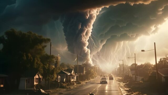 dramatic and powerful tornado