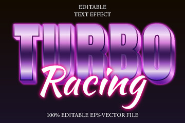 Turbo Racing Editable Text Effect 3D Retro 80s Style