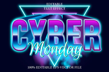 Cyber Monday Editable Text Effect 3D Retro 80s Style