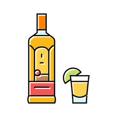 tequila drink bottle color icon vector. tequila drink bottle sign. isolated symbol illustration
