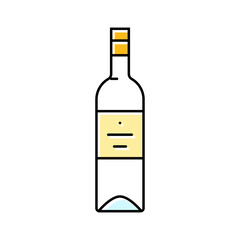wine glass bottle color icon vector. wine glass bottle sign. isolated symbol illustration