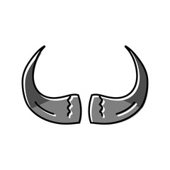 bison horn animal color icon vector. bison horn animal sign. isolated symbol illustration