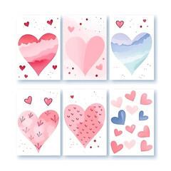 Watercolor Valentine Card Collection Pastel