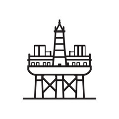 line illustration of oil platform