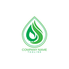 Fire Leaf Logo Template Design. gas and nature icon logo