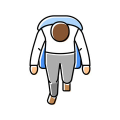 people sitting on a chair top view color icon vector. people sitting on a chair top view sign. isolated symbol illustration