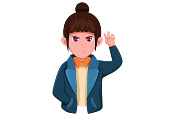 Young Girl Character Design Illustration