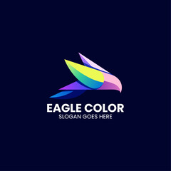 Fototapeta na wymiar Vector Logo Illustration Eagle Gradient Colorful Style