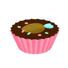 カップに入ったカラフルなトッピングのチョコレートのイラスト