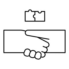 Shaking hands thin line icon