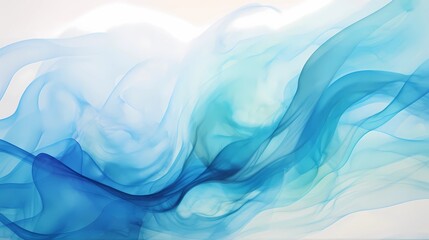 Abstract blue background with smoke, Abstract watercolor waves in turquoise and sapphire blue
