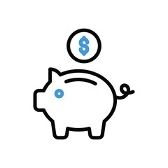 Piggy Bank Icon vector stock illustration