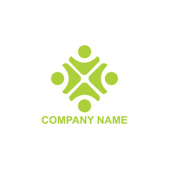 people human logo design concept. team work