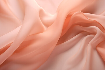 Elegant peachy chiffon fabric flowing with a gentle wave, smooth and lightweight texture. Perfect...