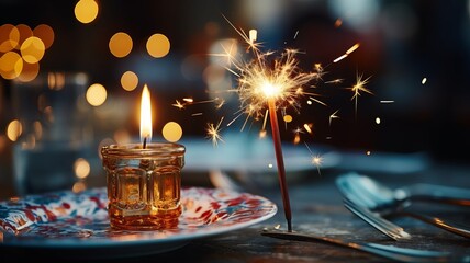 celebration of personal achievements personal growth enjoy life with sparklers with pyrotechnics