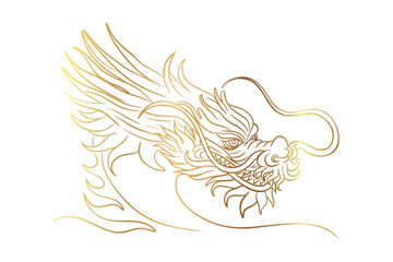 chinese new year dragon line art