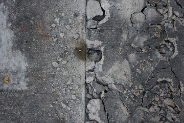 Texture of concrete wall with cracks and peeling paint. Abstract background