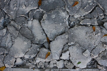 cracked concrete wall background, closeup of photo with selective focus