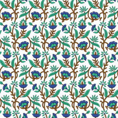 colorful seamless pattern with flowers