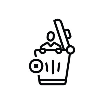 recommend clip art: Black line icon for delete user 