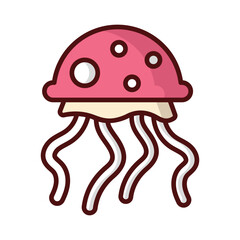 Jellyfish icon vector stock illustration