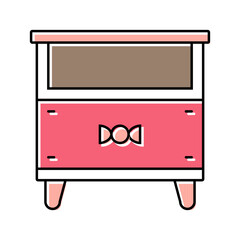 bedside table kid bedroom color icon vector. bedside table kid bedroom sign. isolated symbol illustration