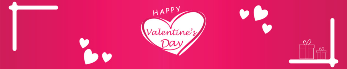 Happy valentines day. Vector banner, greeting card, flayer, poster,  with text Happy valentines day