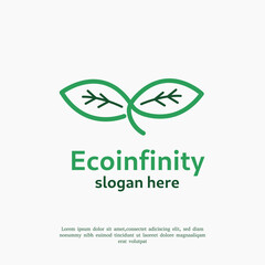 green eco infinity logo design template