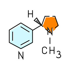nicotine formula color icon vector. nicotine formula sign. isolated symbol illustration - obrazy, fototapety, plakaty