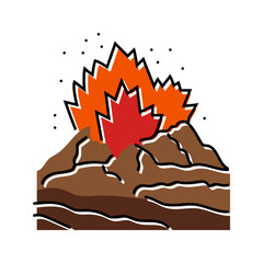 dangerous exploding volcano color icon vector. dangerous exploding volcano sign. isolated symbol illustration