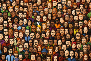 people from different cultures, equality, diversity of human races and ethnicity people geometric abstract wallpaper, world population day concept 