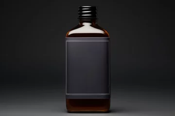 Fotobehang Mockup of a glass bottle in the style of studio photography © omachucam