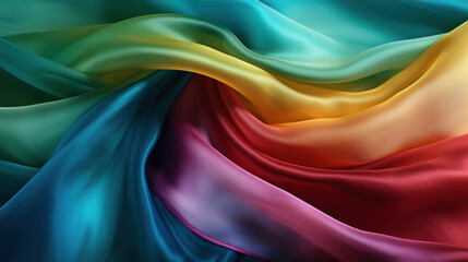 Obraz premium Abstract wavy silk fabric background with copy space