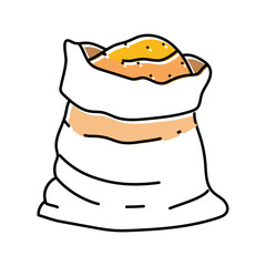 grain canvas bag wheat color icon vector. grain canvas bag wheat sign. isolated symbol illustration