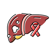 liver cancer color icon vector. liver cancer sign. isolated symbol illustration