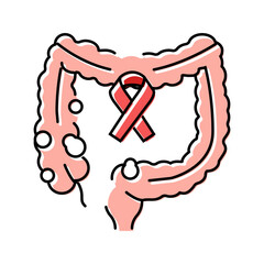 colon rectal cancer color icon vector. colon rectal cancer sign. isolated symbol illustration