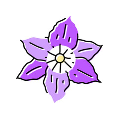 clematis flower spring color icon vector. clematis flower spring sign. isolated symbol illustration