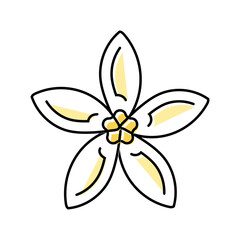 jasmine flower spring color icon vector. jasmine flower spring sign. isolated symbol illustration