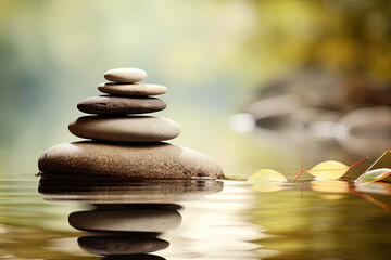 Obraz na płótnie Canvas Zen stones in water, peaceful and calm