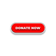 3d Donate now web buttons. Set of action button, Online button icons for UI UX website, mobile app. Different gradient colors and icons on rectangular forms with shadows.