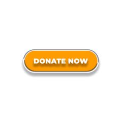 3d Donate now web buttons. Set of action button, Online button icons for UI UX website, mobile app. Different gradient colors and icons on rectangular forms with shadows.