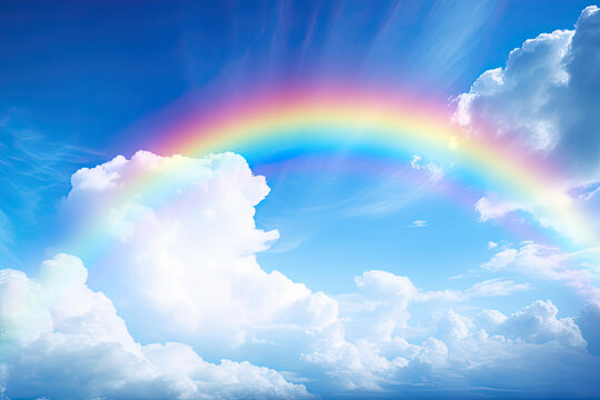 Colorful rainbow in the sky