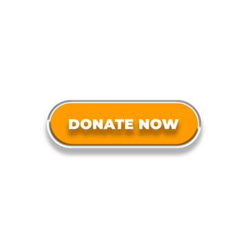 3d Donate now web buttons. Set of action button, Online button icons for UI UX website, mobile app. Different gradient colors and icons on rectangular forms with shadows.